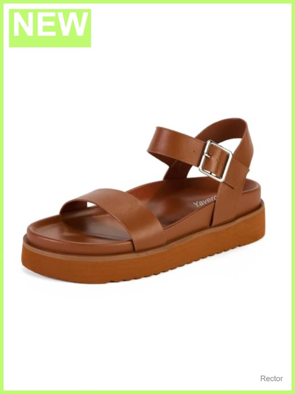Yavero Women's Platform Sandals Faux Leather Open Toe Wedge Ankle Strap Summer